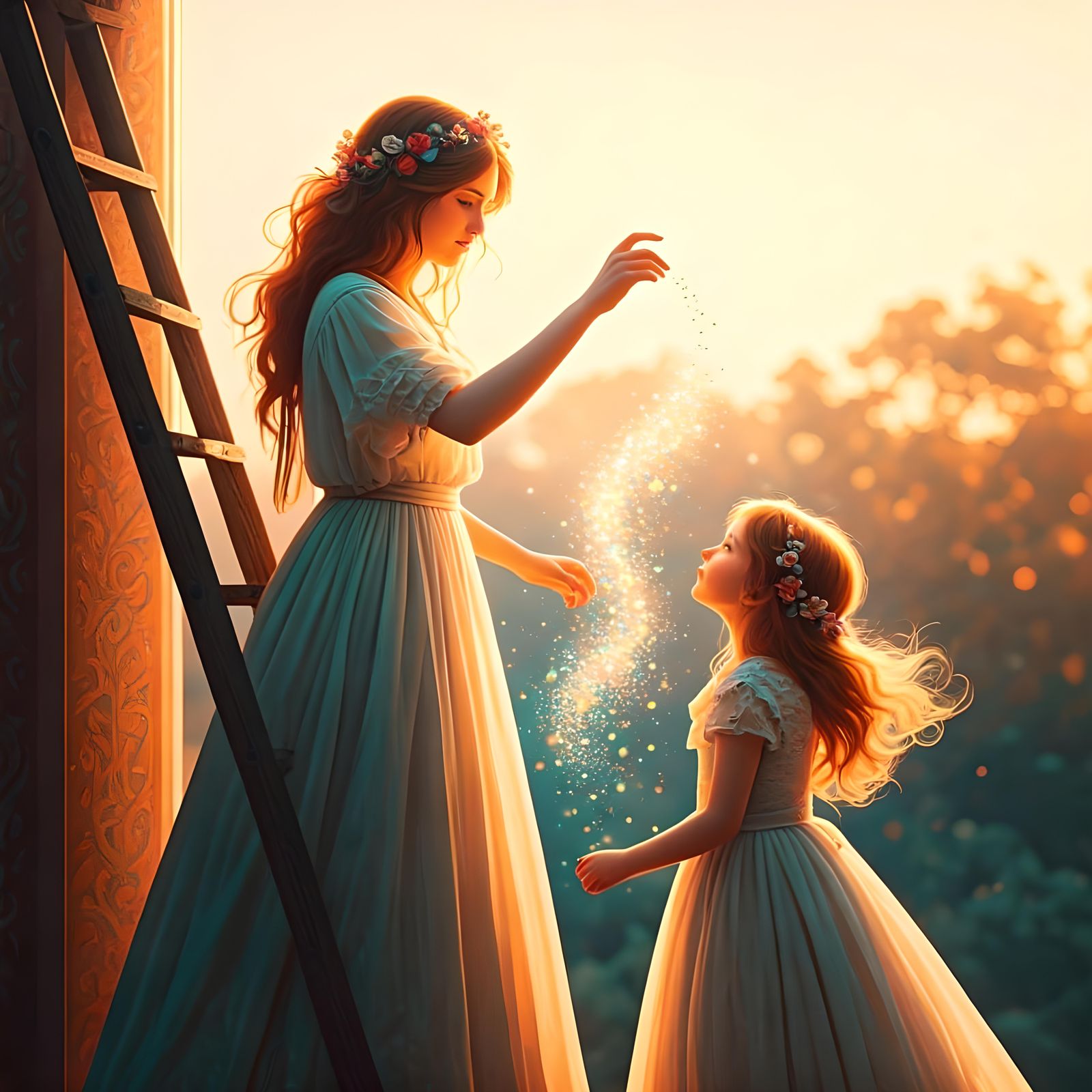 Fairy Dust Sprinkling: Art Nouveau Concept Art