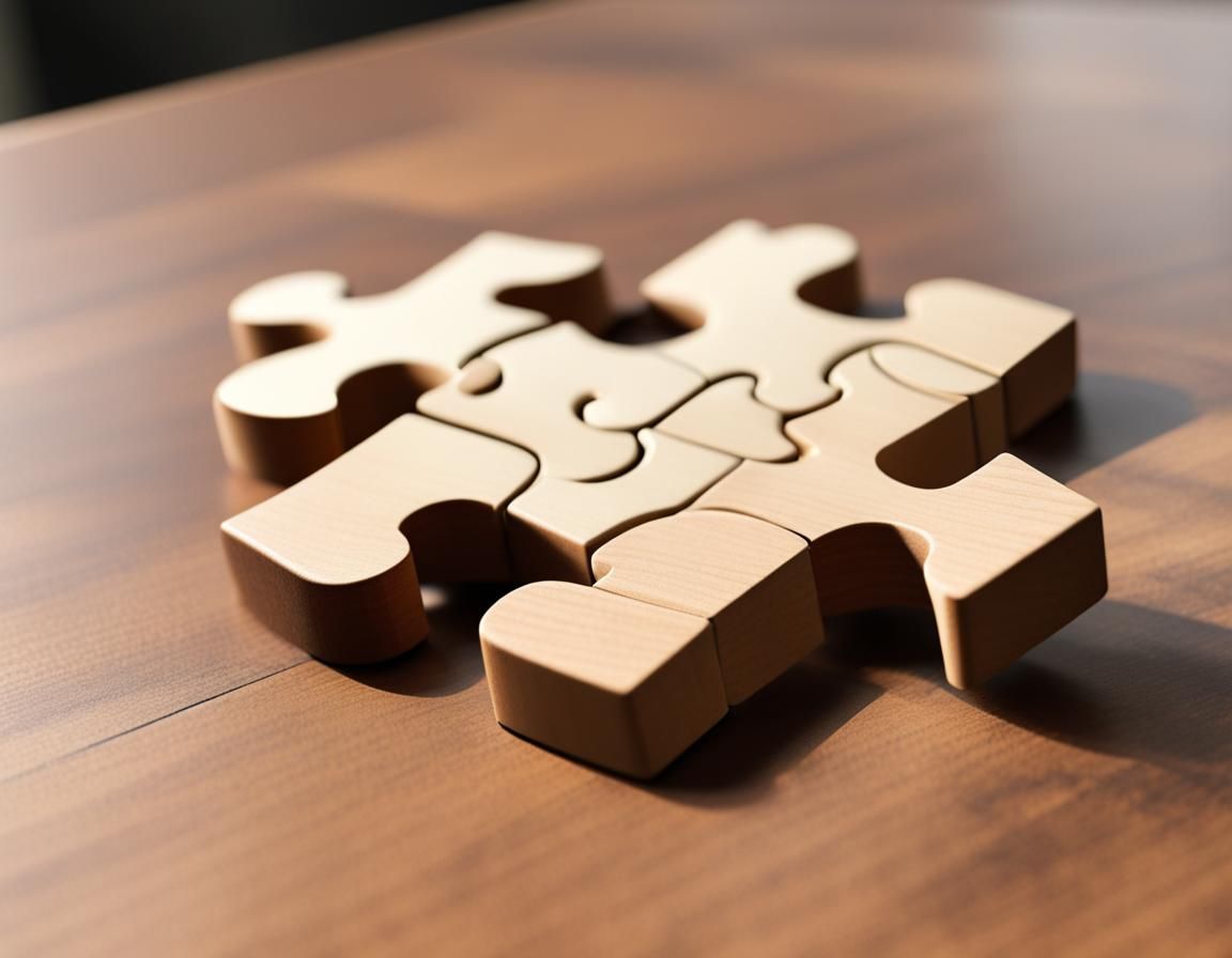 Wooden Puzzle Piece as Smaller Puzzle