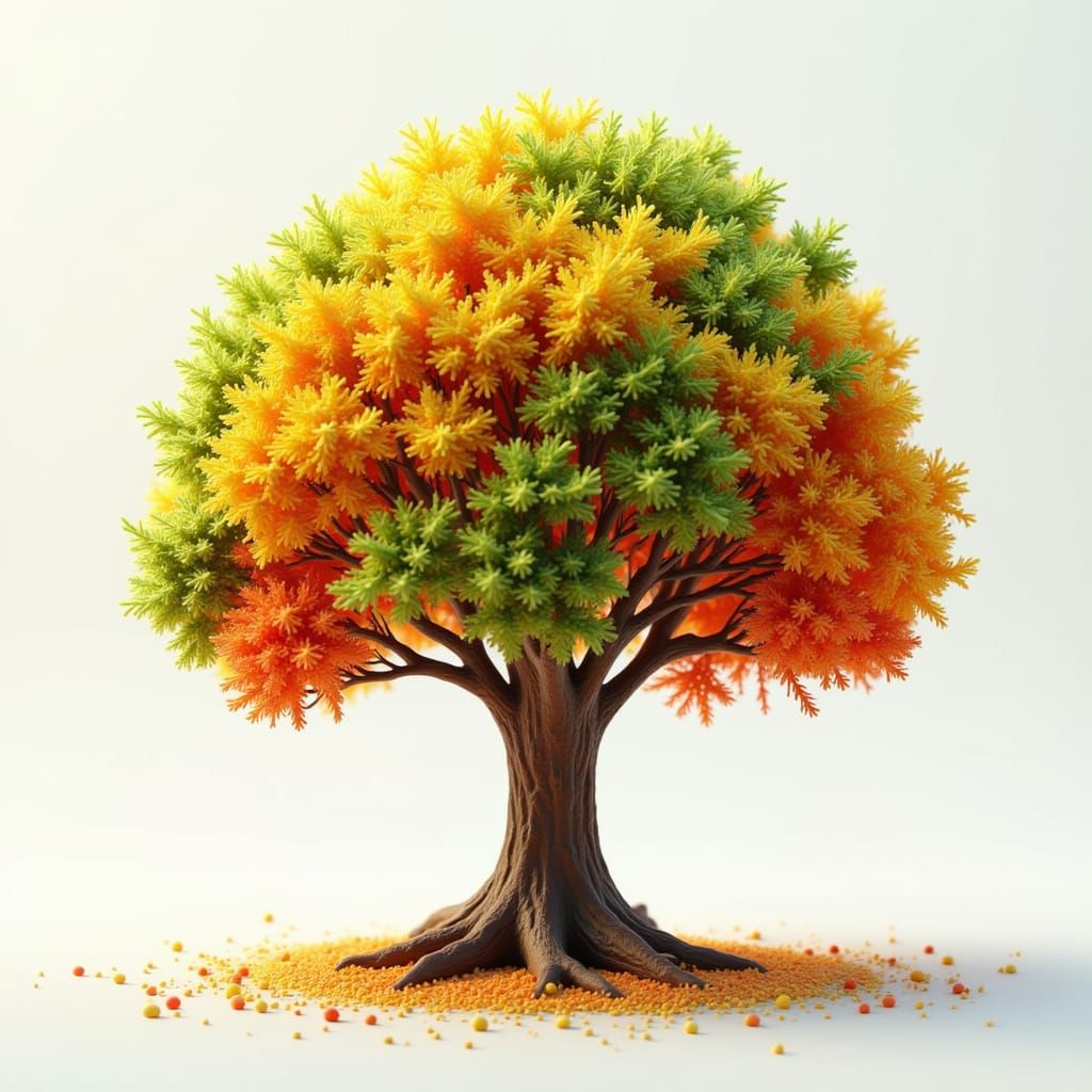 Whimsical Koosh Ball Trees in Vibrant Colors