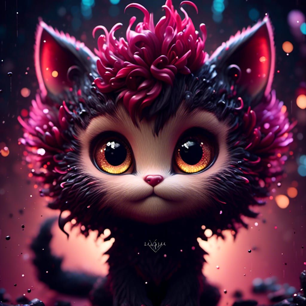 Adorable Chibi Pixar Kitten in Cinematic 3D Rendering