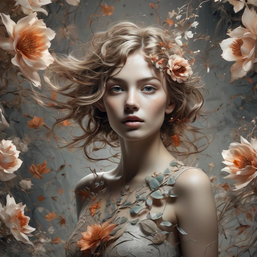 Surreal Portrait of Woman in Soft Light