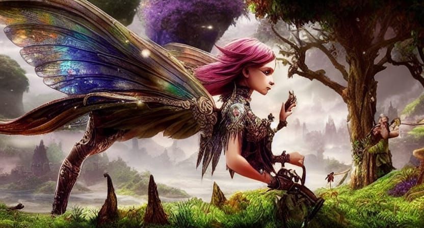 Epic Fairy Video Game Logo in Digital Matte Painting