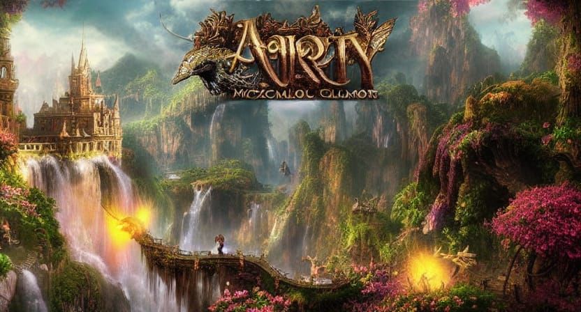Epic Fairy Video Game Logo in Digital Matte Painting