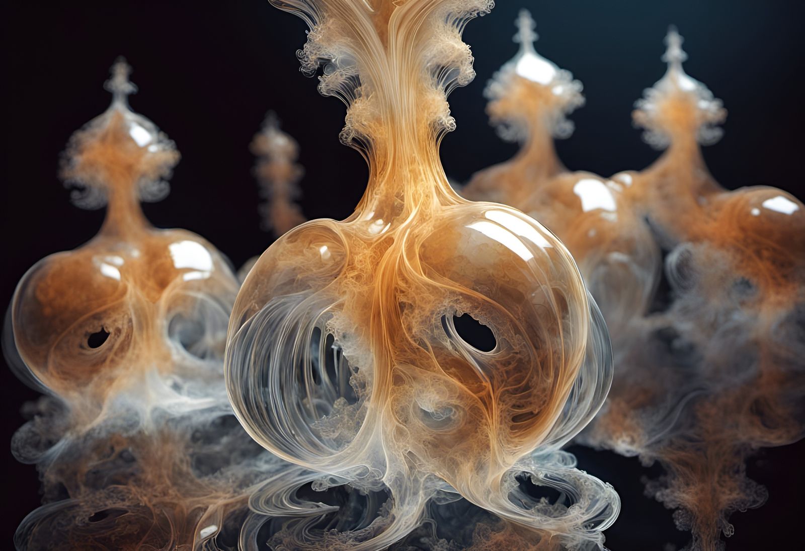 Complex Abstract Image with Magical Particles