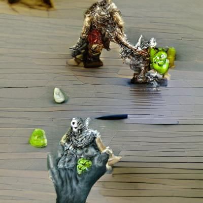 Lich Casts Spell on Orc Barbarian