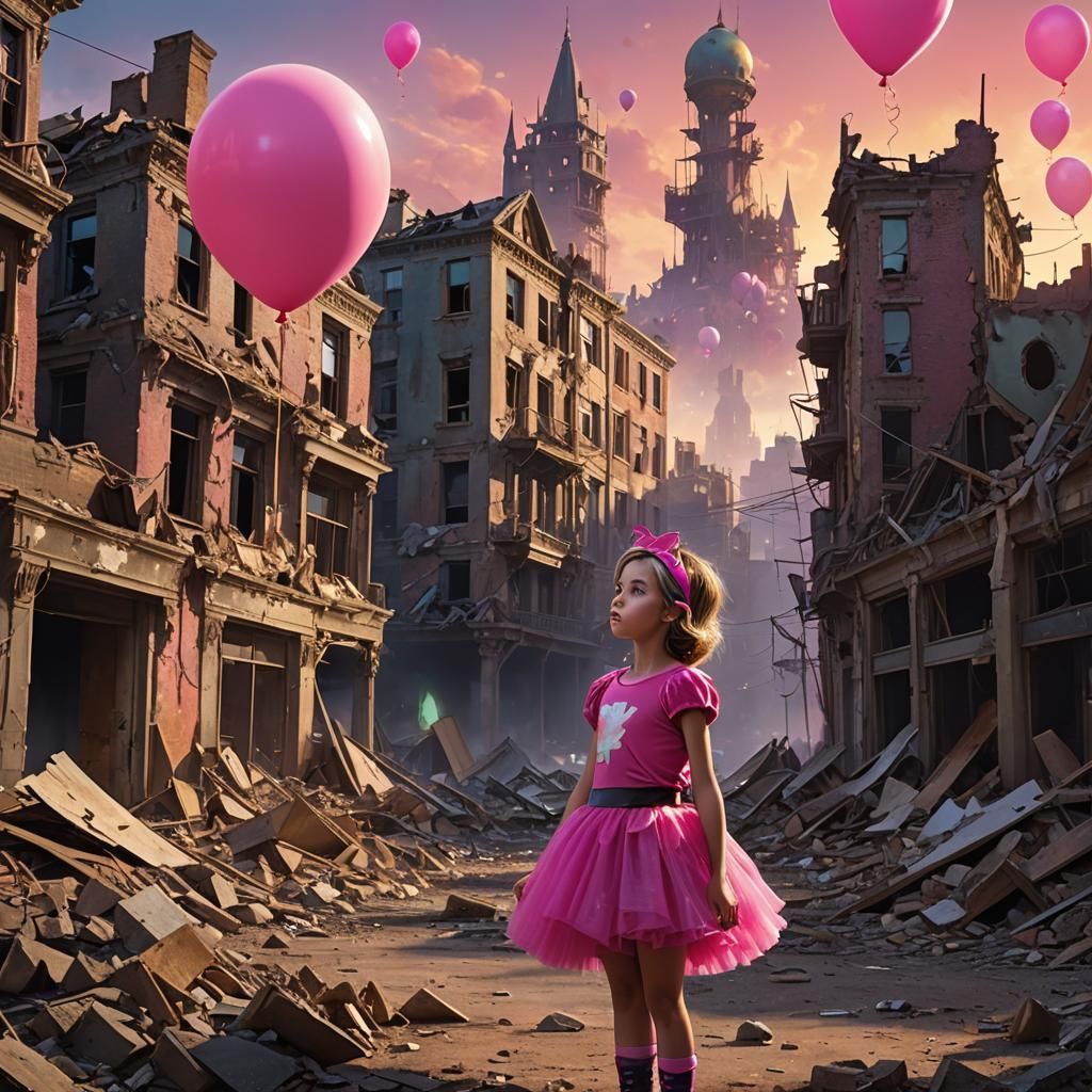 Post-Apocalyptic Party: Girl with Glowing Balloon