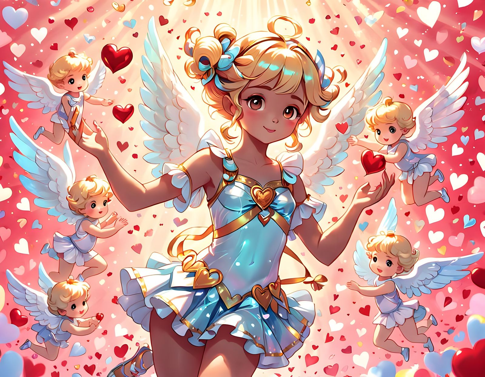 Venus Goddess of Love Offers Hearts for Valentine's Day in R...