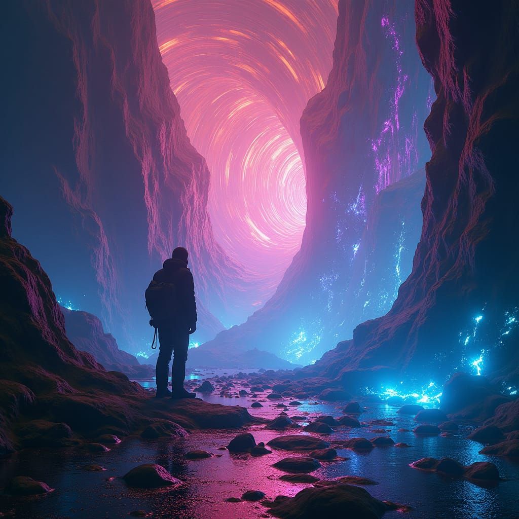 Ethereal Glowing Radiation in Bioluminescent Style