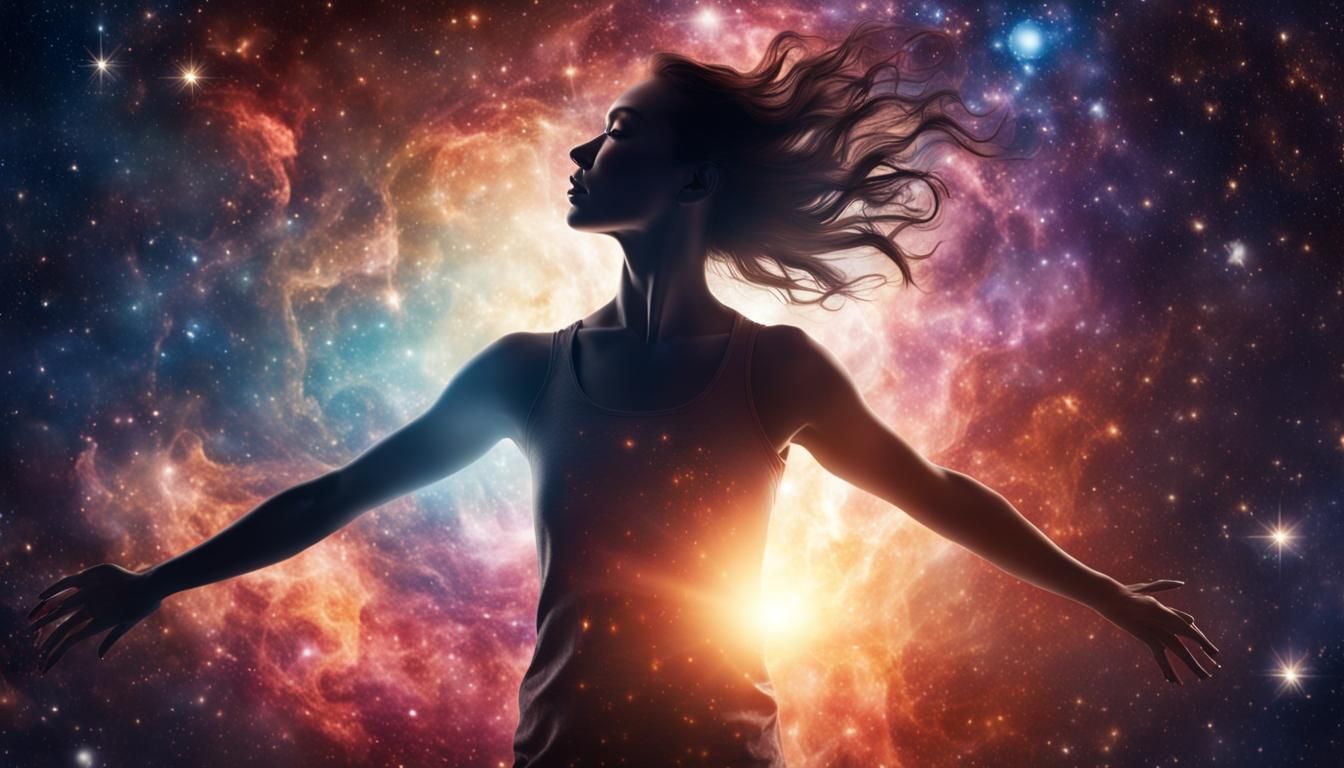 Cosmic Woman: Realistic Digital Art of Energy