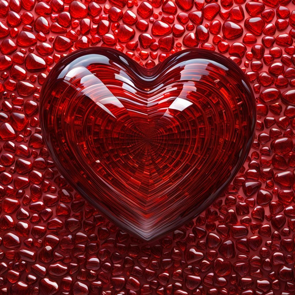 Glassy Red Heart