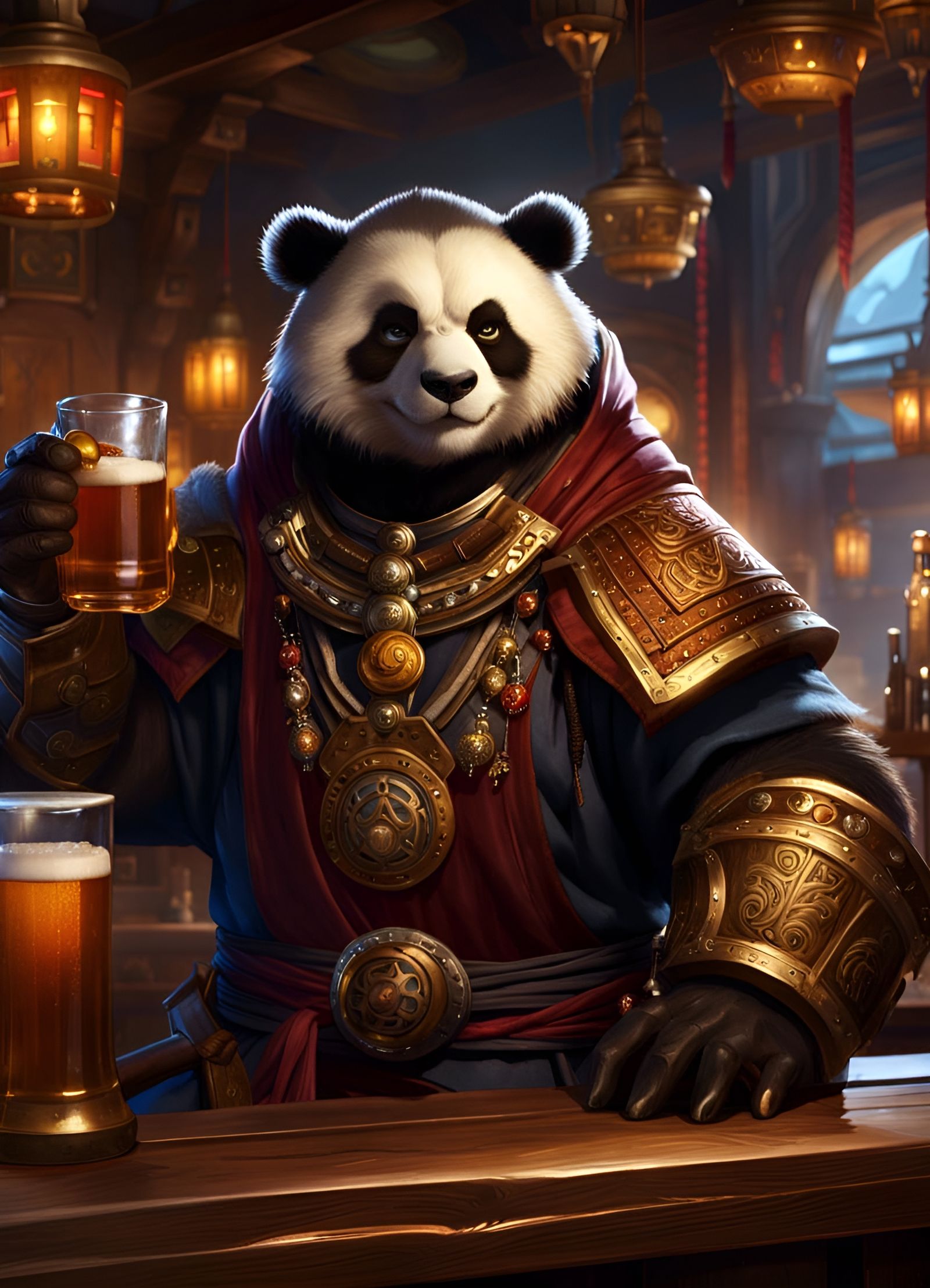 Pandaren Drunken Master in Dark Fantasy Tavern