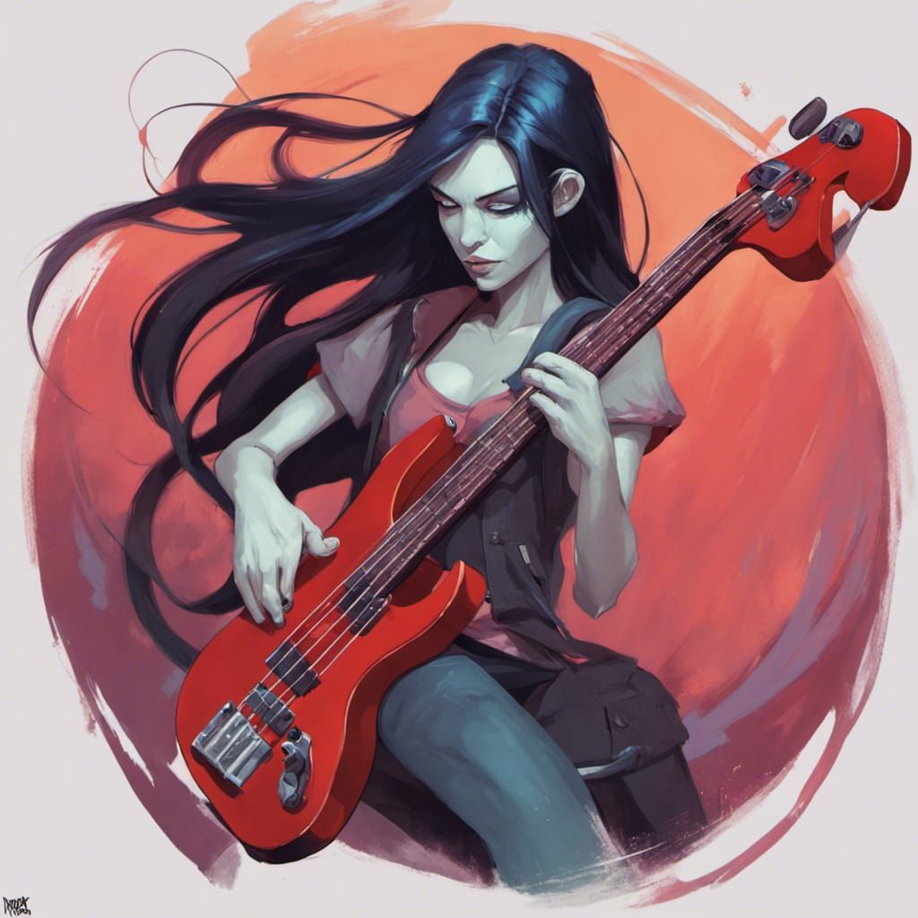 Marceline the Vampire Queen Plays Bass