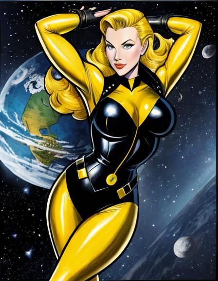 Retro Sci-Fi Space Explorer in Comic Book Style