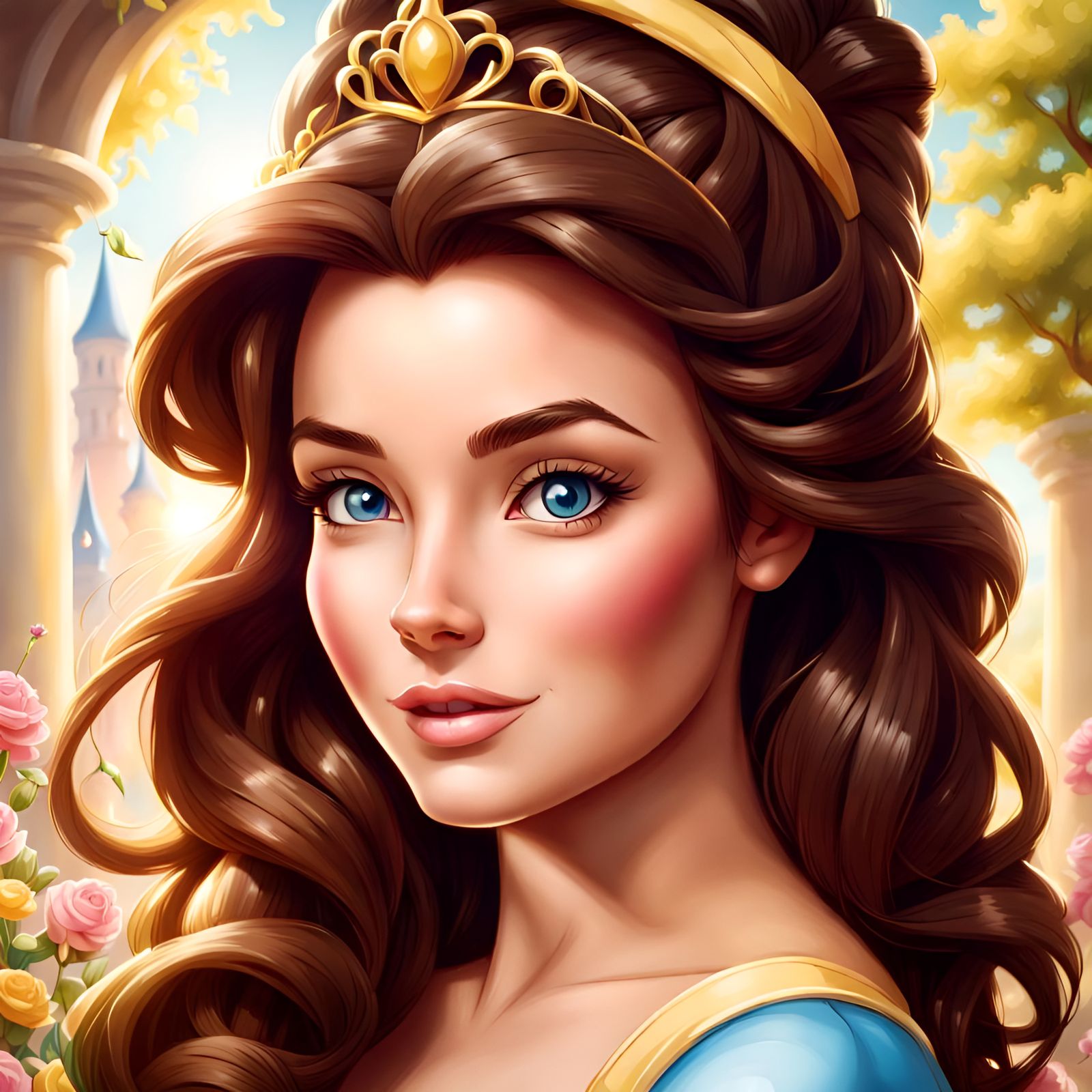 Gorgeous Princess Belle Portrait on Sunny Day