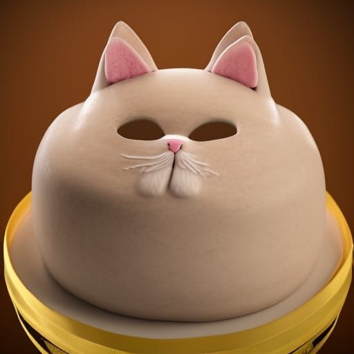 Cheese Cat Cake: 3D Rendered Food Art