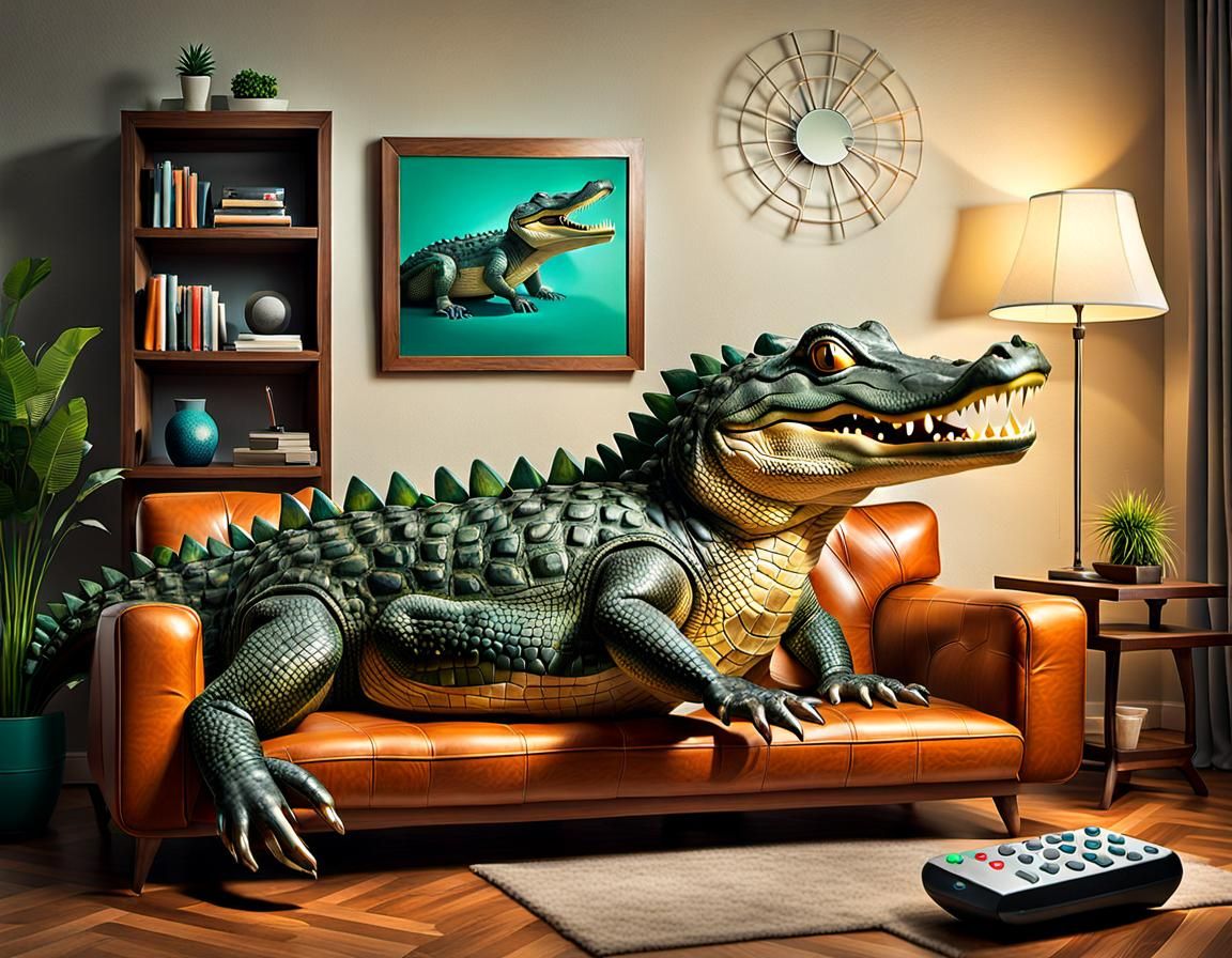 Alligator on a Couch