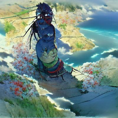 Female Oni in Studio Ghibli Anime Style