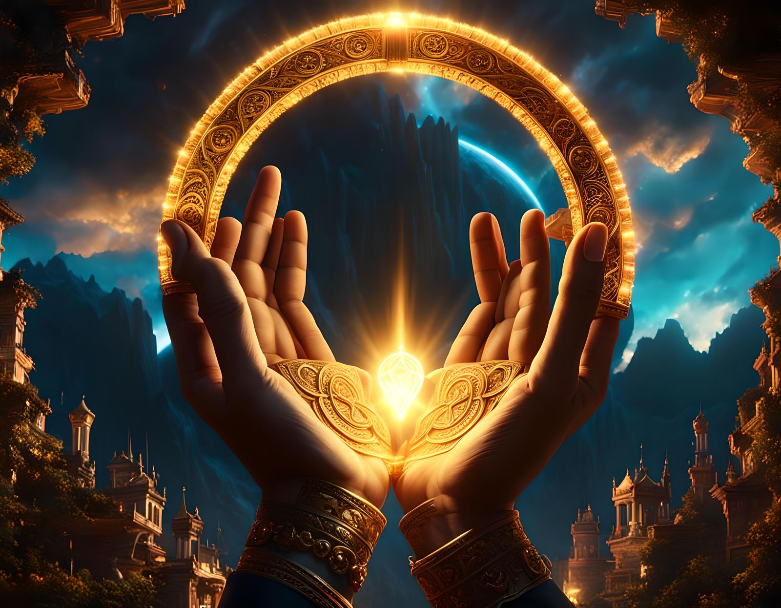 A giving hand radiating light, a powerful symbol of generosity and unity