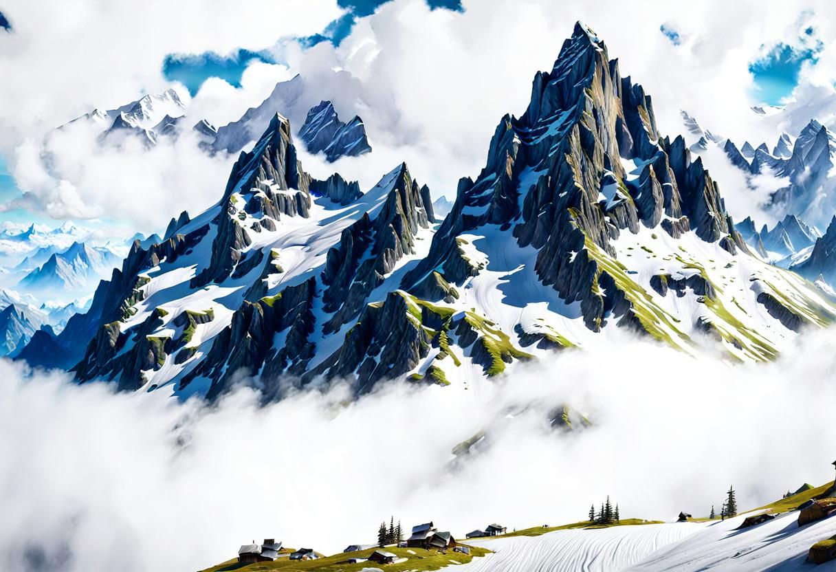 AR-3x2-Swiss Alps Landscape; 8k resolution concept art classicism, realistic detailed, watercolor painting -3322 ..........
