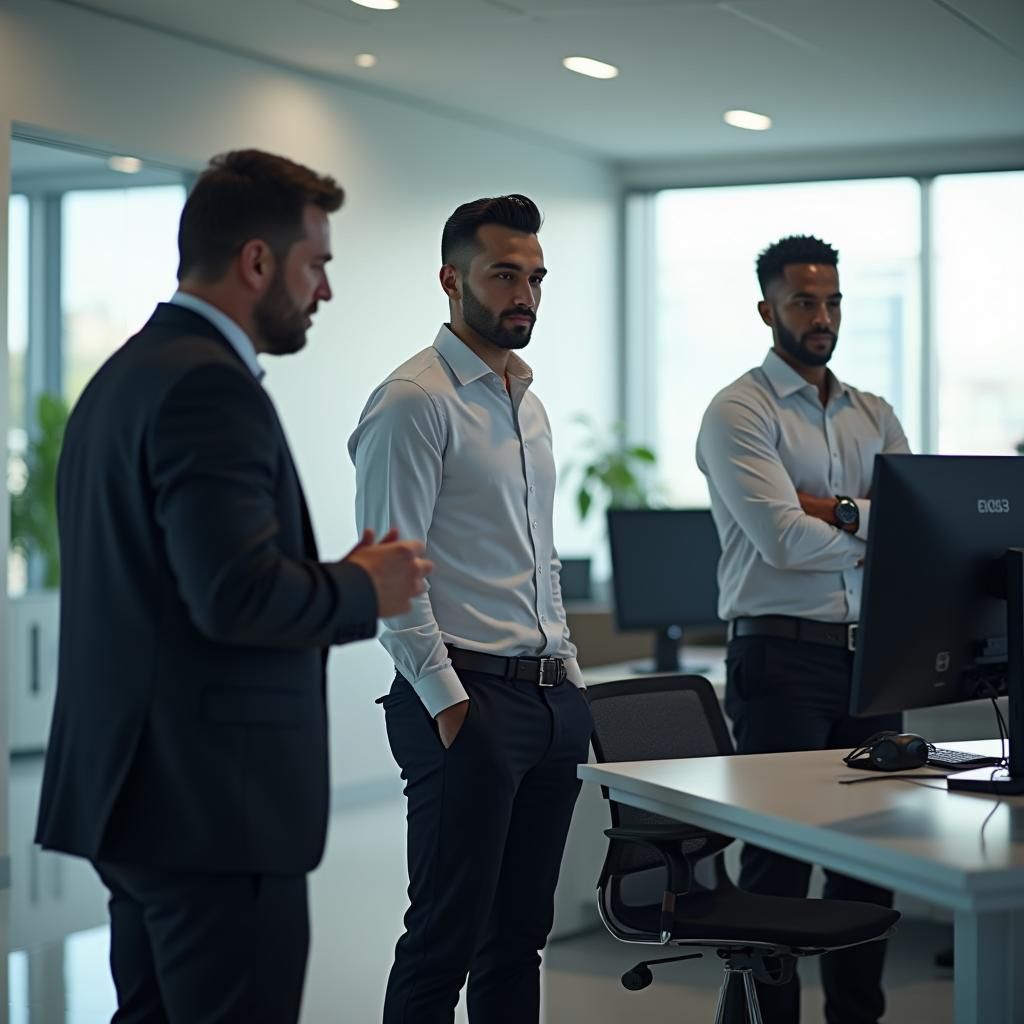 Executives Overseeing Operations in Hyperrealistic Style