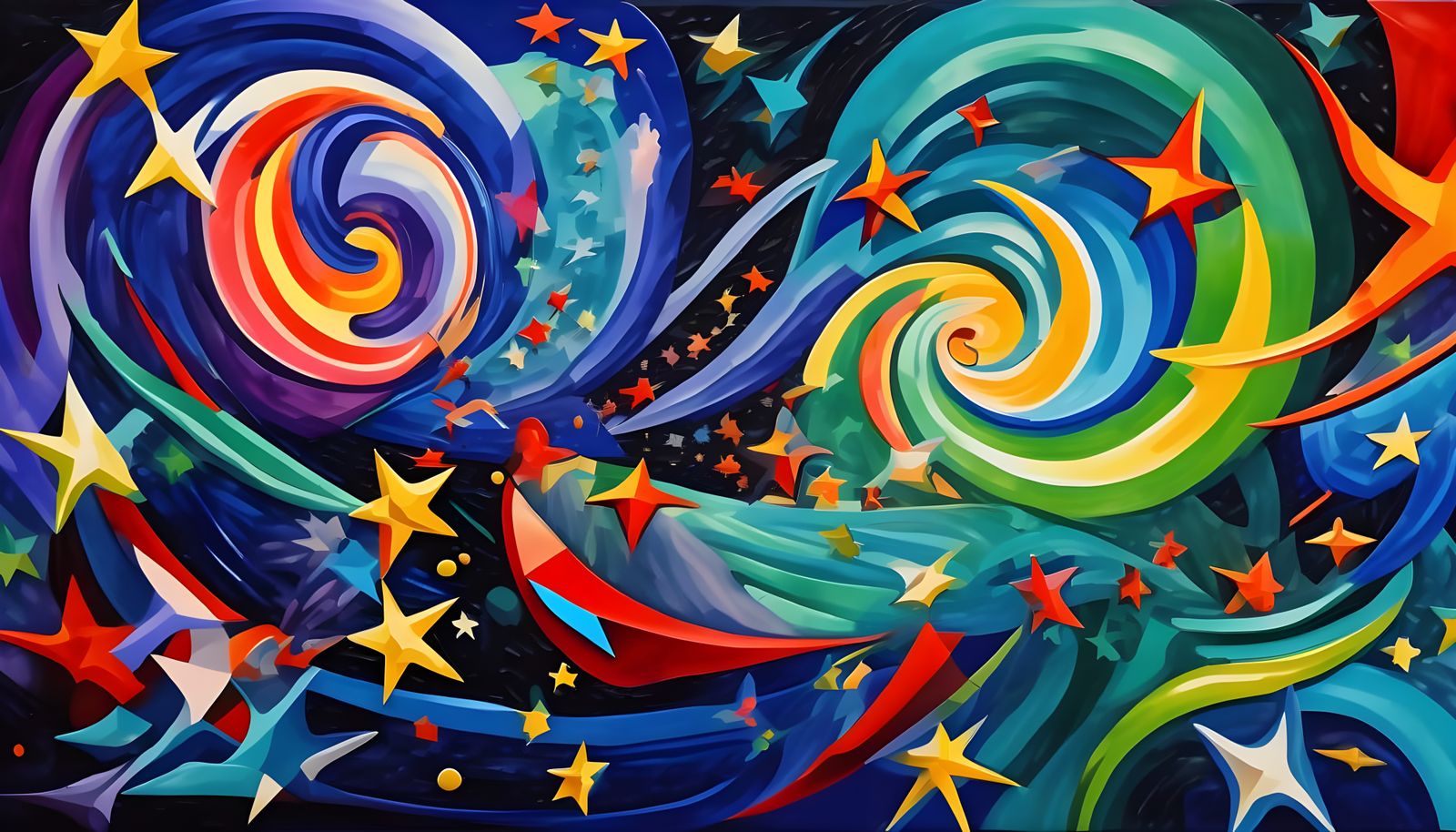 Cosmic Maelstrom of Stars in Impasto Oil