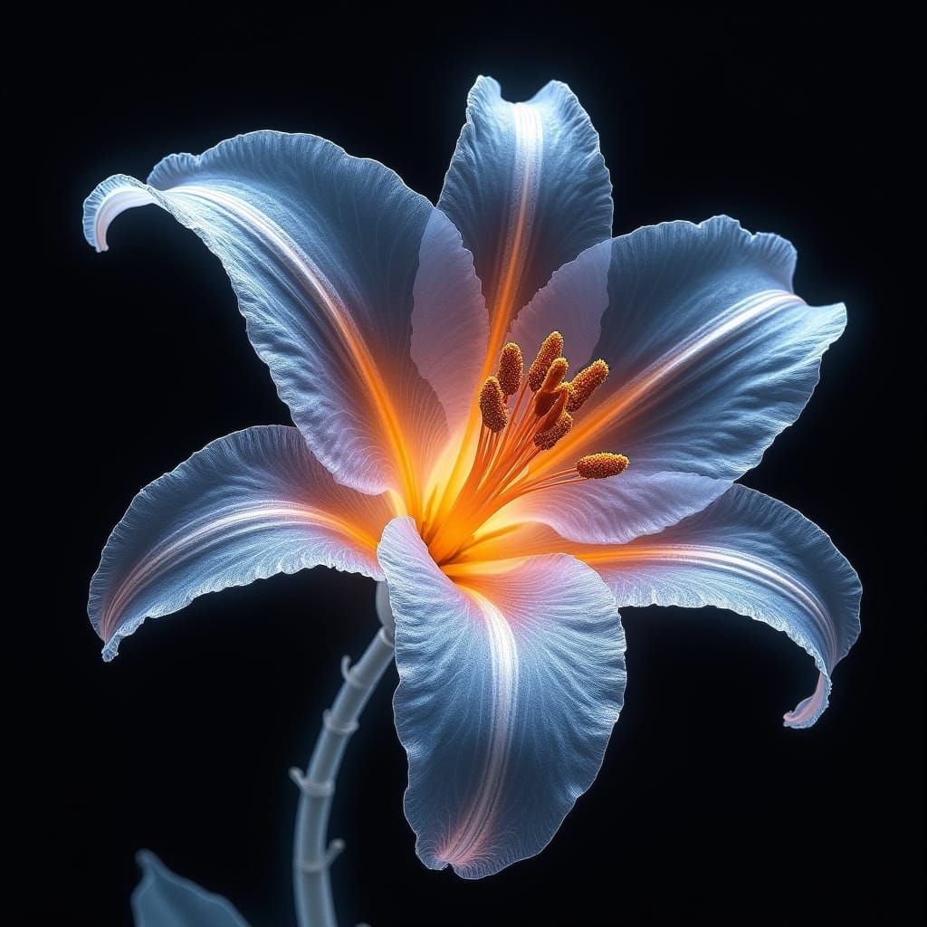 Ethereal Dreamscapes: X-Ray Lily in Vibrant, Surreal Hues