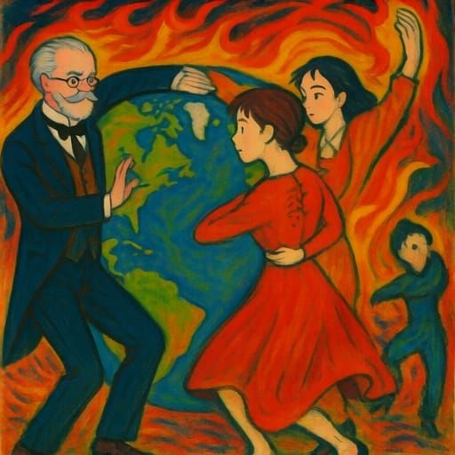 Earthy Dance Scene in Kirchner and Ghibli Style