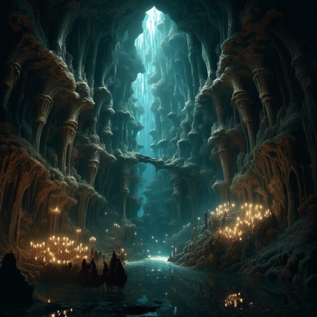 Epic Faery Realm Descent in Vibrant Digital Matte Painting