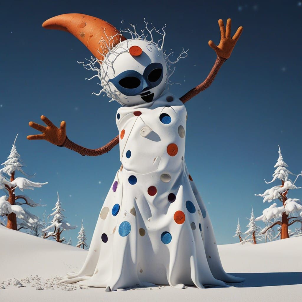 Surrealist Dreamscape Figure in Dark Forest