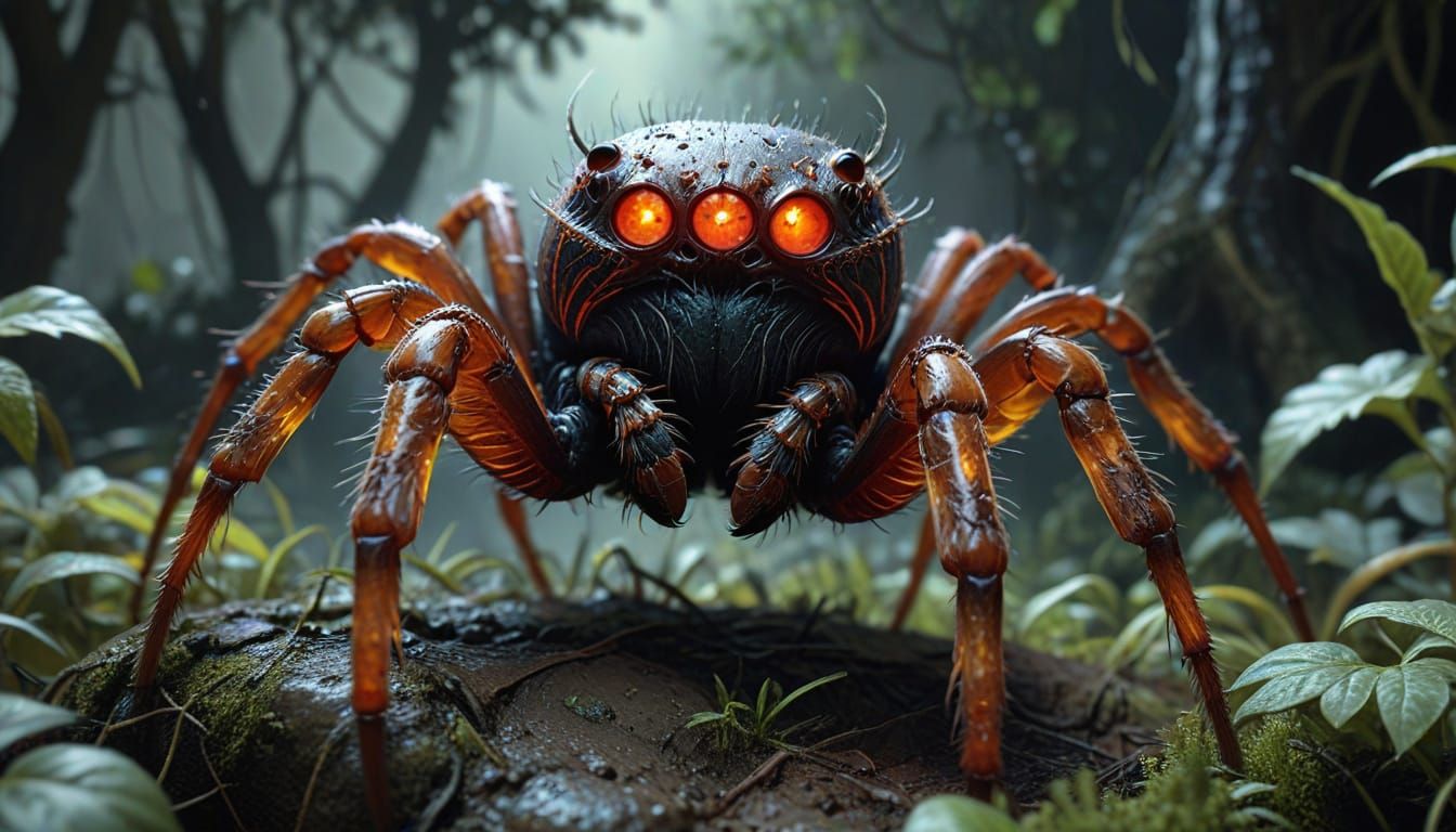 Sci-Fi Horror Art: Energetic Fields and Detailed Spider