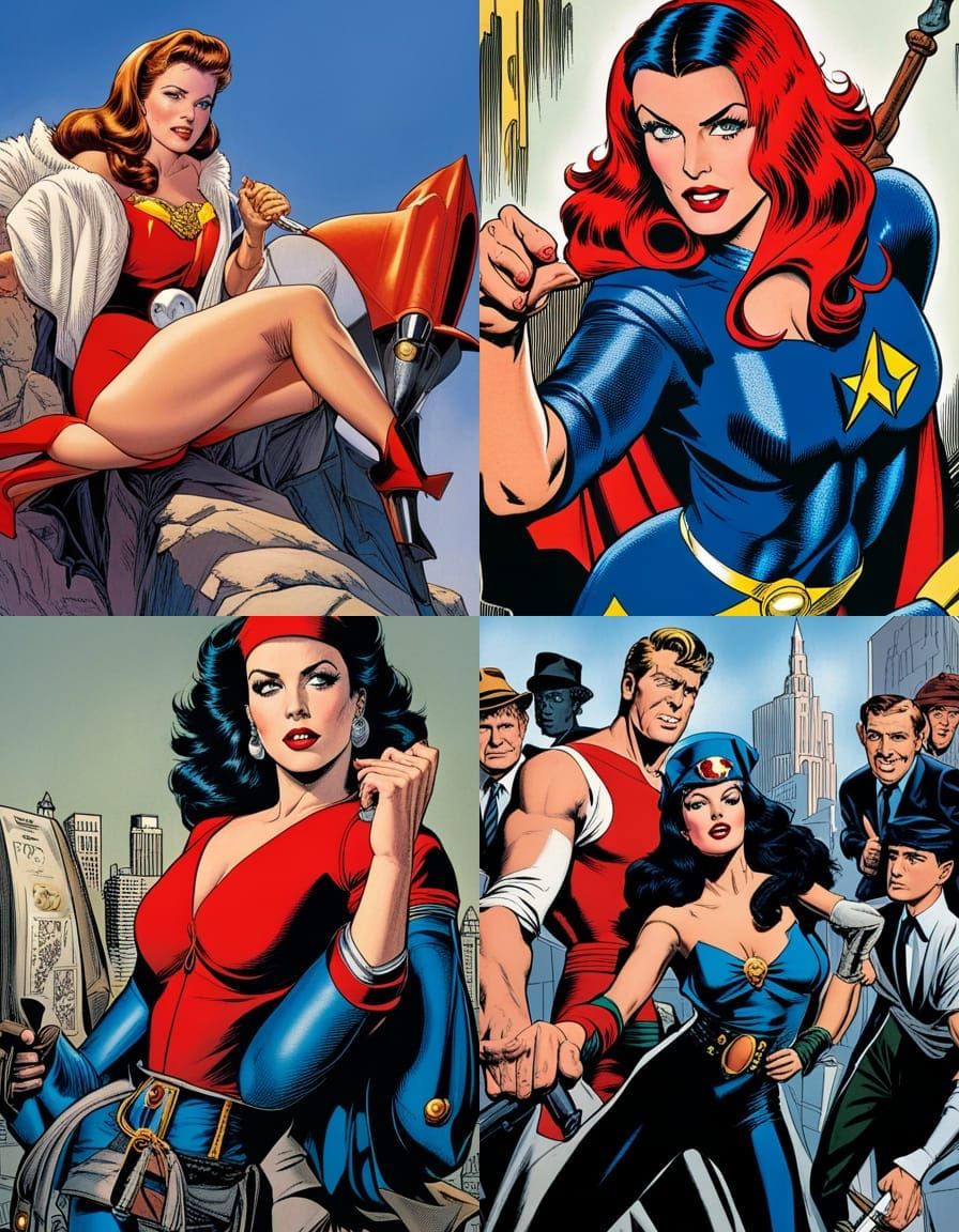 Dynamic Comic Book Art in Pulp Style