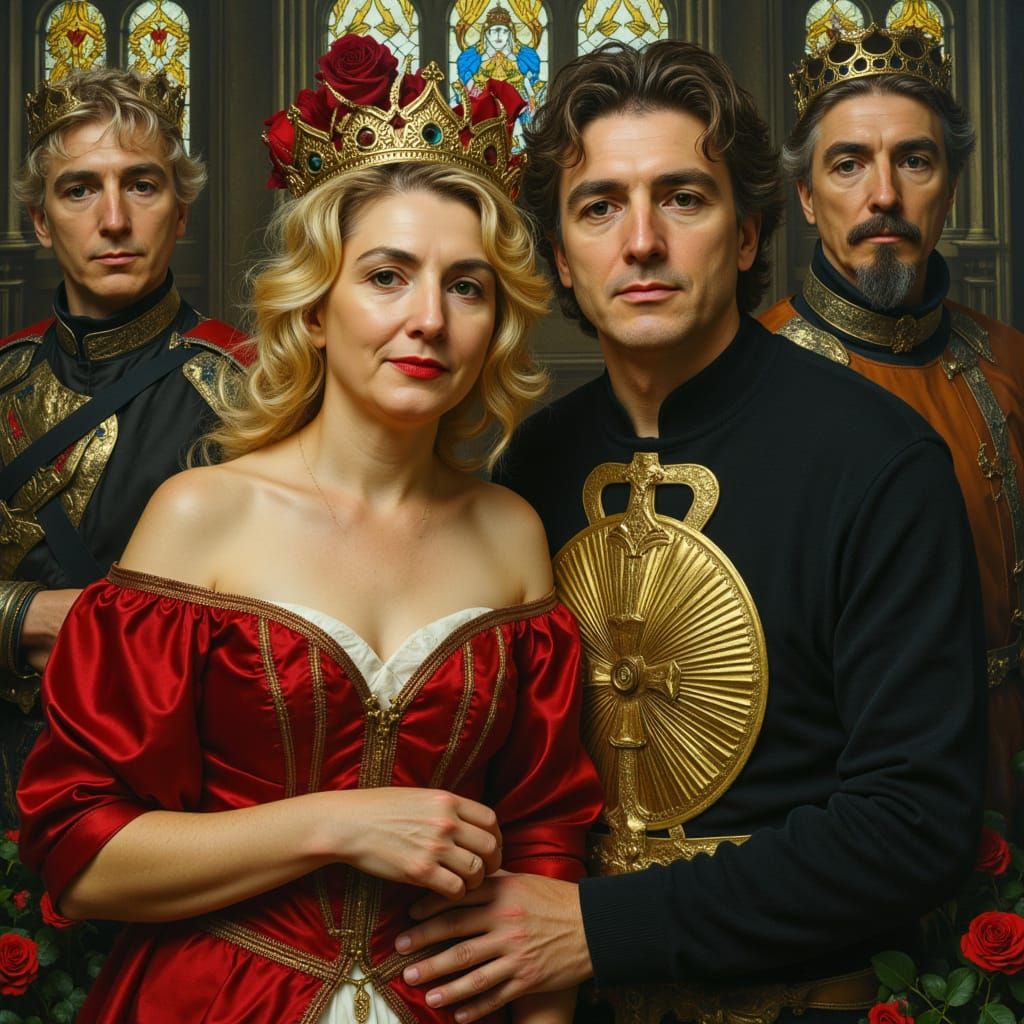 Queen of Hearts and King of Spades in Enchanted Court