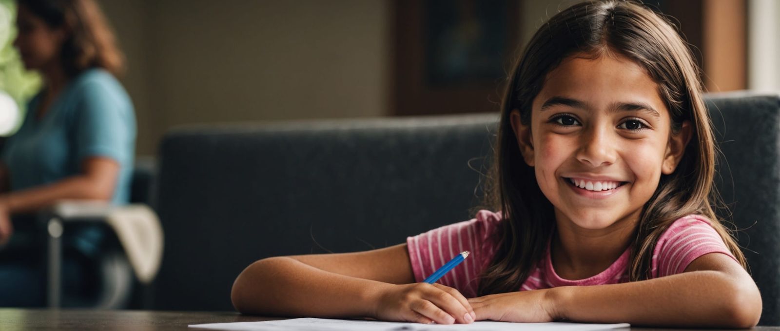 Smiling Girl During Therapy in Hyperrealistic Style