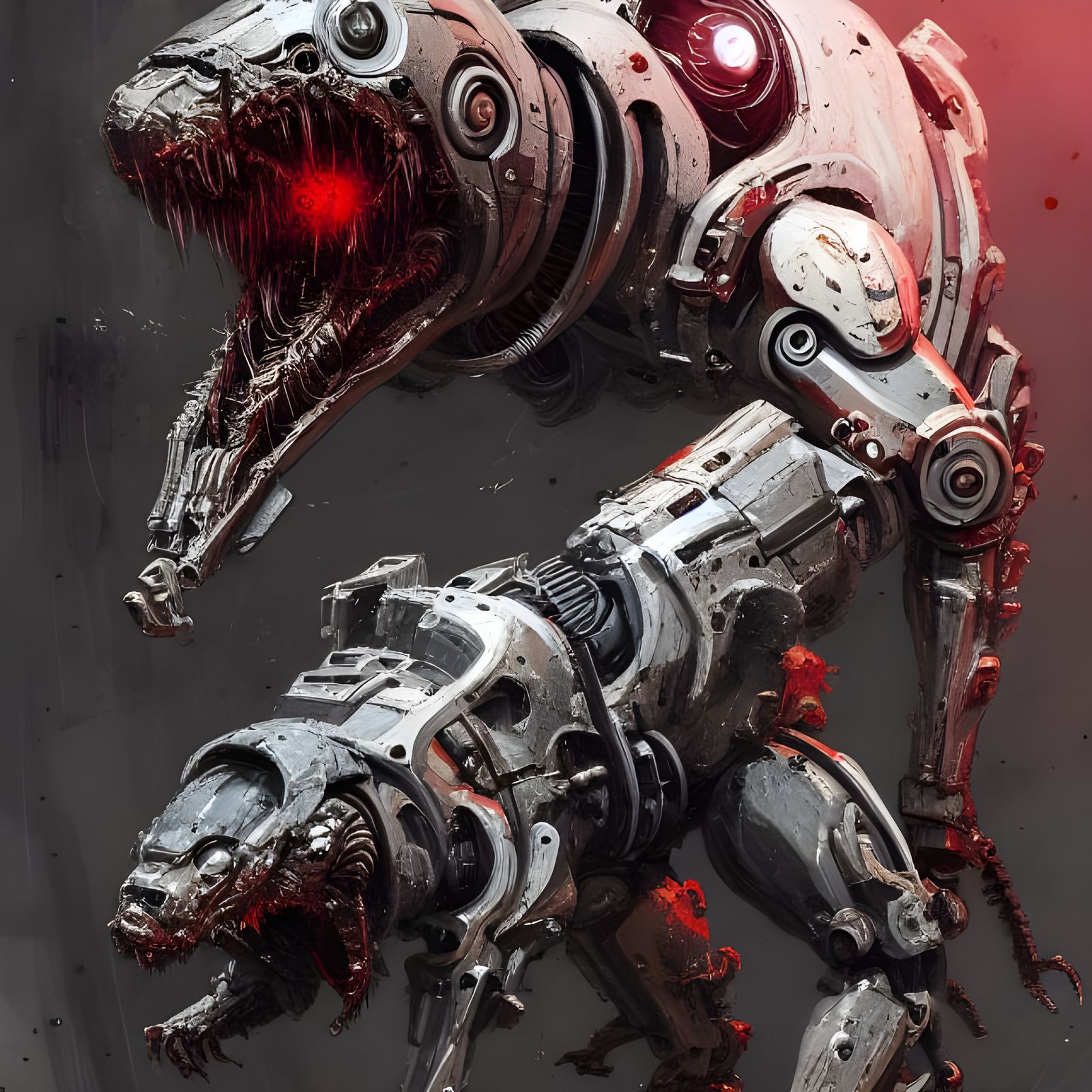 Terrifying Cyborg Cerberus Speedpaint in Horror Style