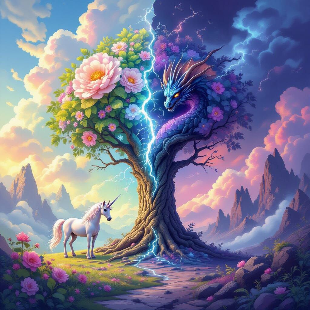 Unicorn and Dragon: A Dichotomous Fantasy Landscape
