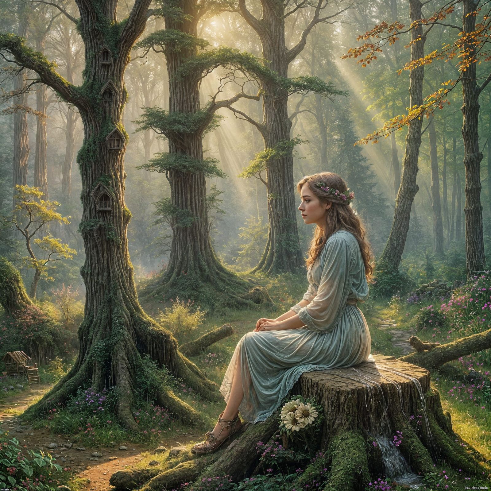 Ethereal Fantasy Figure Lost in Thought