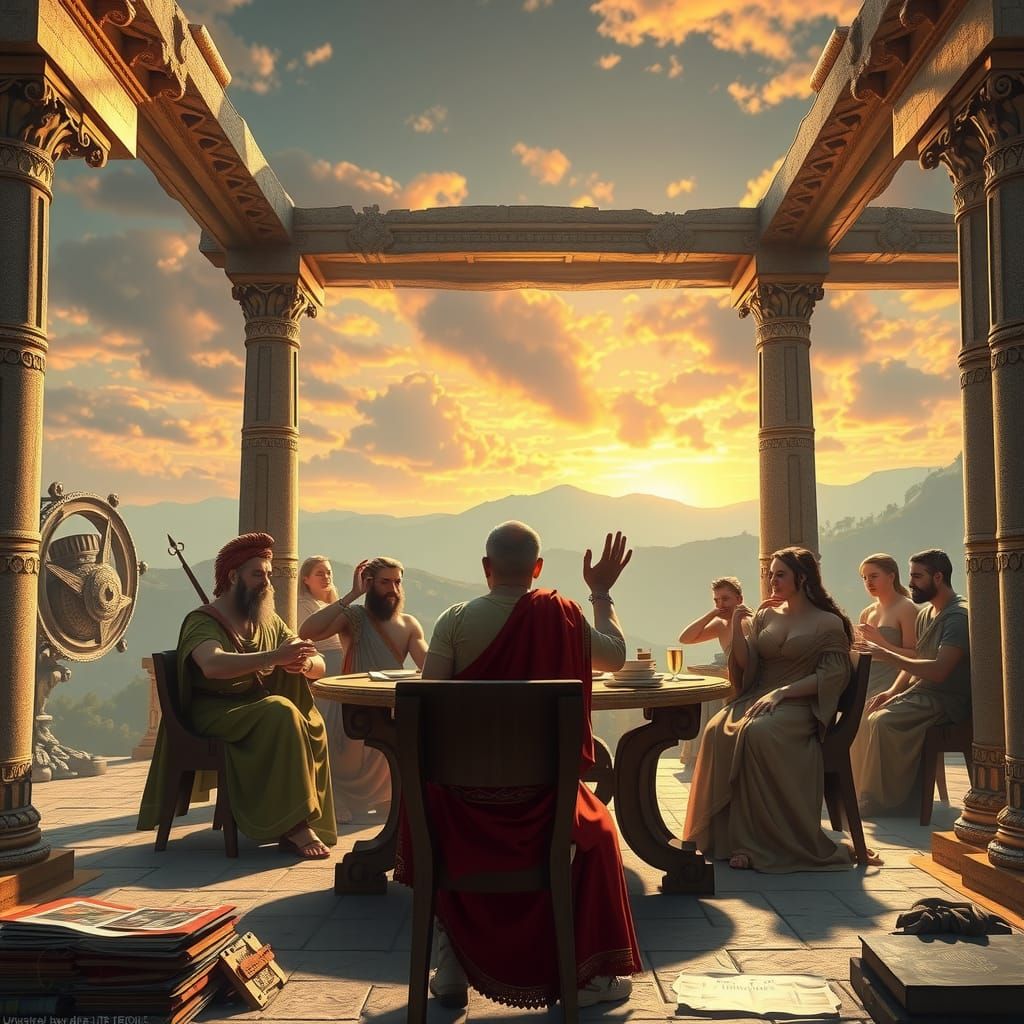 Lively Ancient Greek Symposium with Hetairai