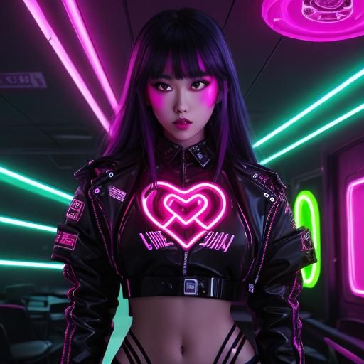 Hyperrealistic Neon Lights with Figure in Cinematic Style