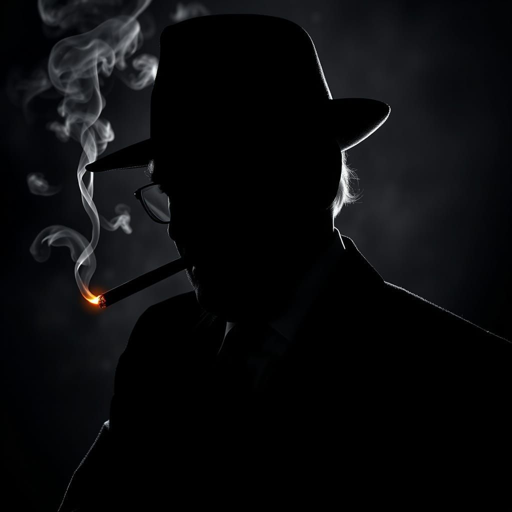 Vintage Gangster in Dramatic Black and White