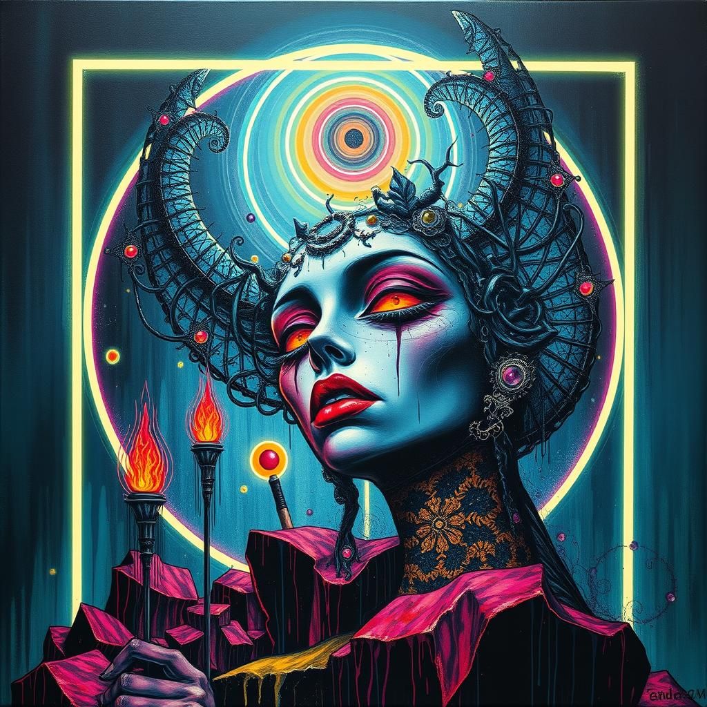 Dystopian Art Deco Surrealism in Heavy Metal Style