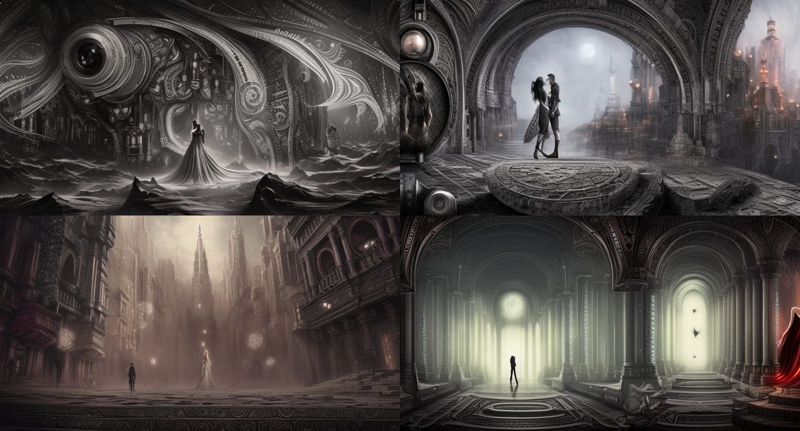 Binary Love in Detailed Ink Drawing