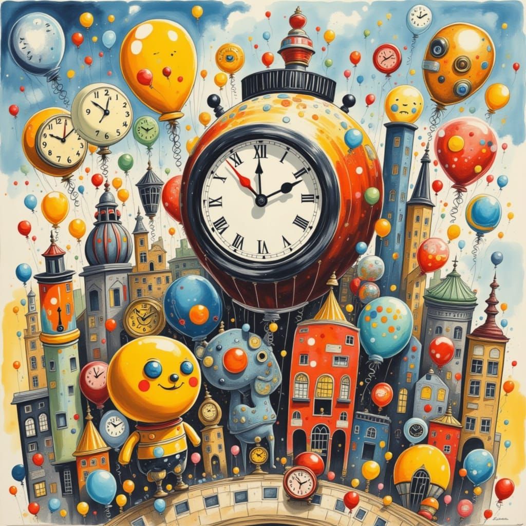 Balloon Cityscape: A Whimsical Urban Dream