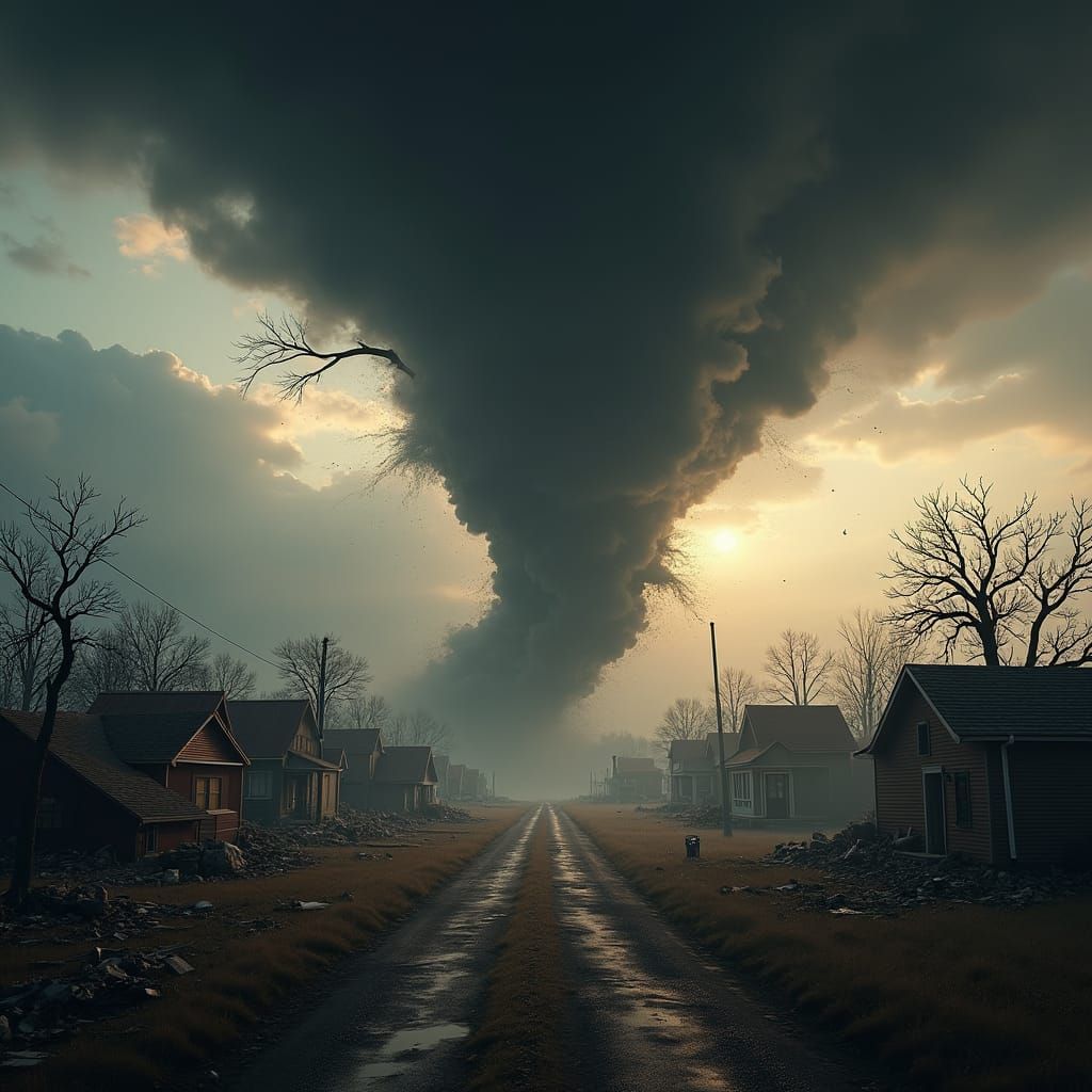 Catastrophic Tornado Destroys Village: Photorealistic Matte ...