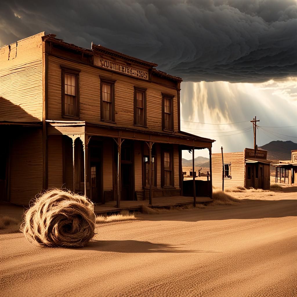 Tumbleweeds in a Cinematic Southwestern Landscape