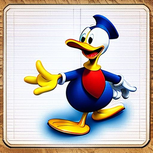 Donald Duck Diagram in Minimalist Vector Style