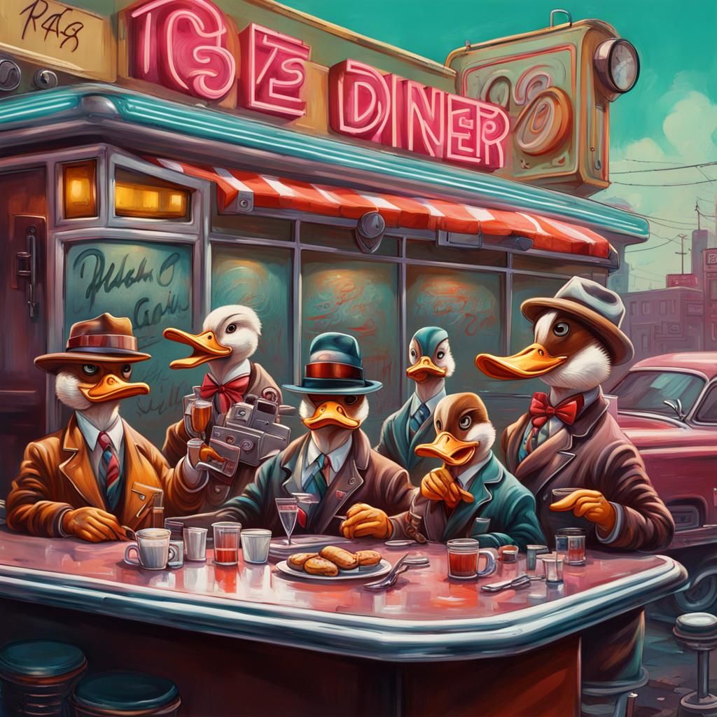 Ducks in a 1950s Diner: Gangster Graffiti Art