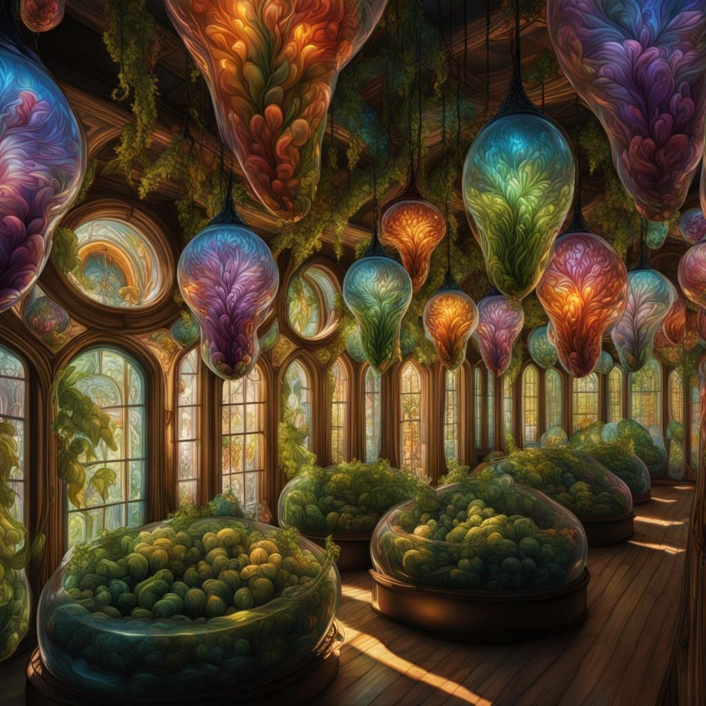 Spectacular Sleeping Pods on Magical Vine: Fantasy Art