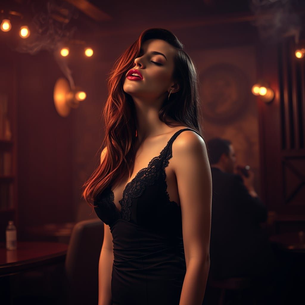 Sultry Jazz Siren in Vintage Glamour