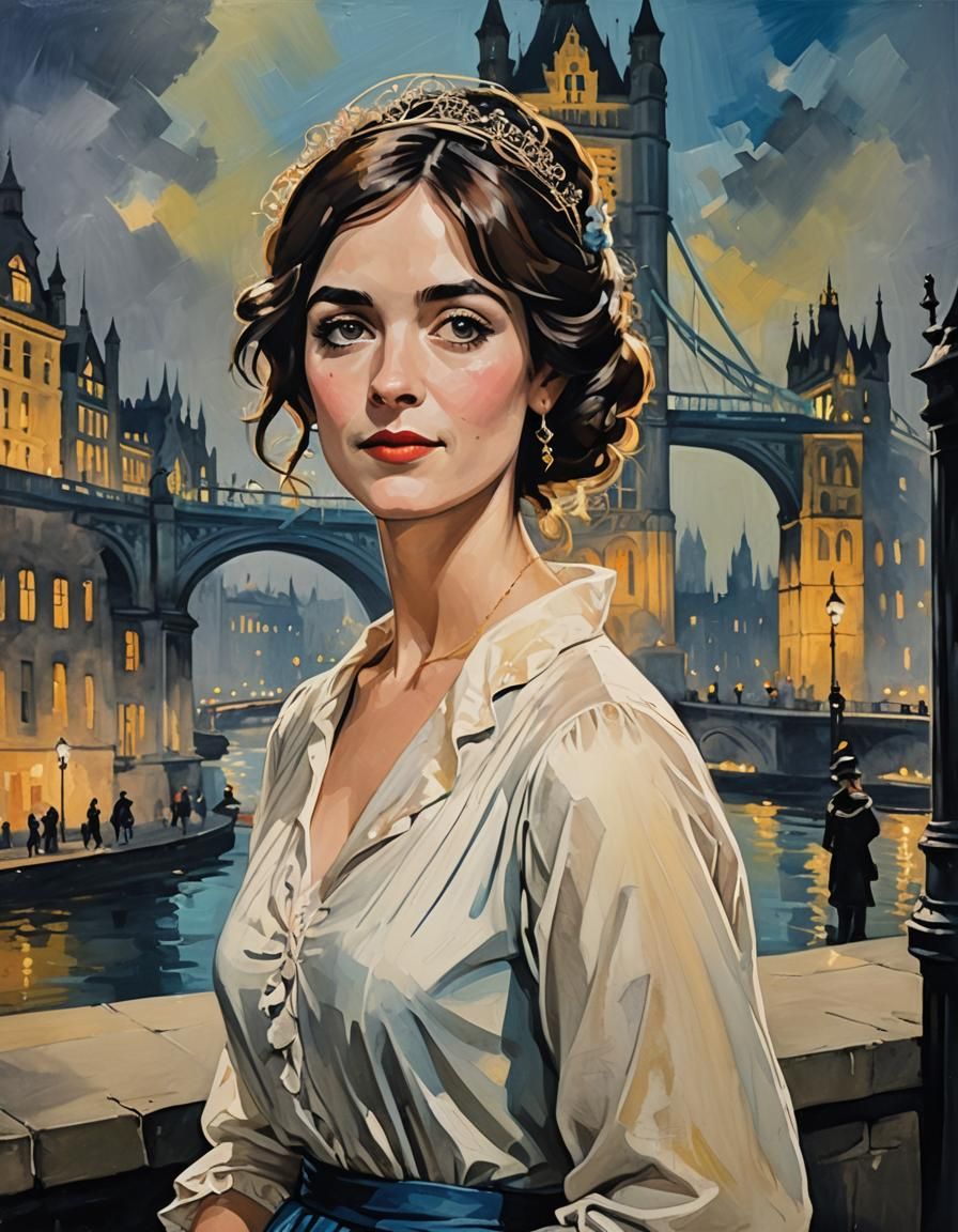 Elizabeth Bennet: Vibrant Street Art Portrait