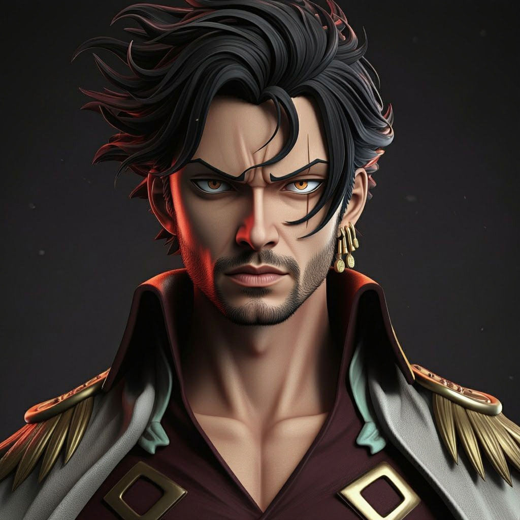Dynamic Anime Vice Captain in 3D Art Style